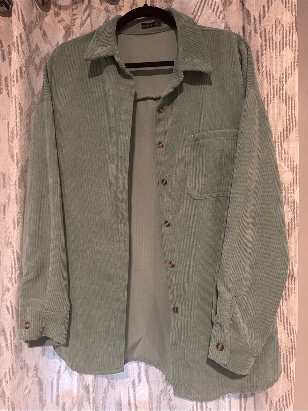 Lightweight Corduroy Shirt Jacket - Sage Green